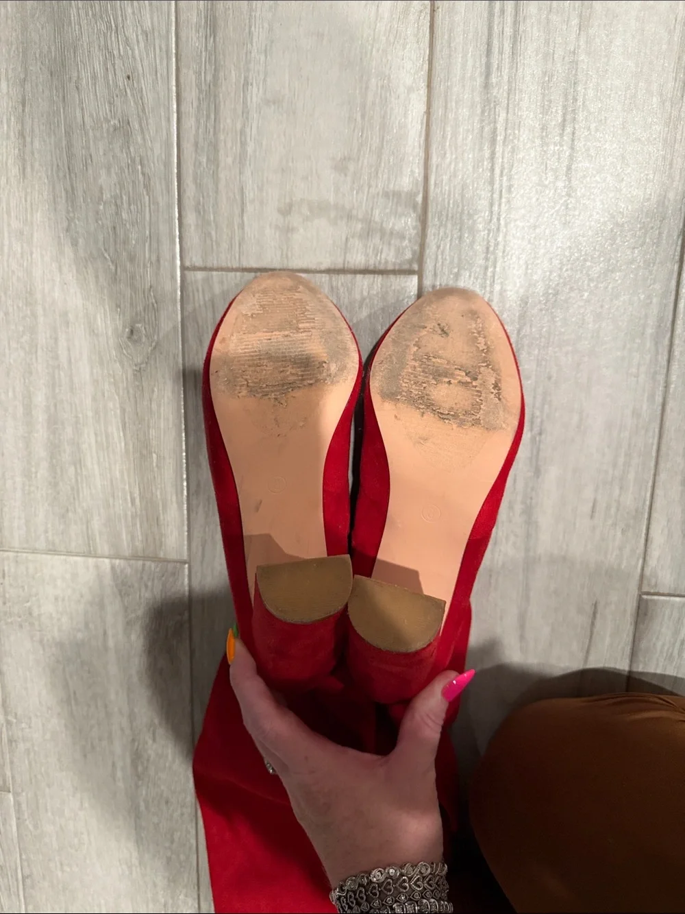 Fashion Nova Red Over-the-Knee Suede Boots